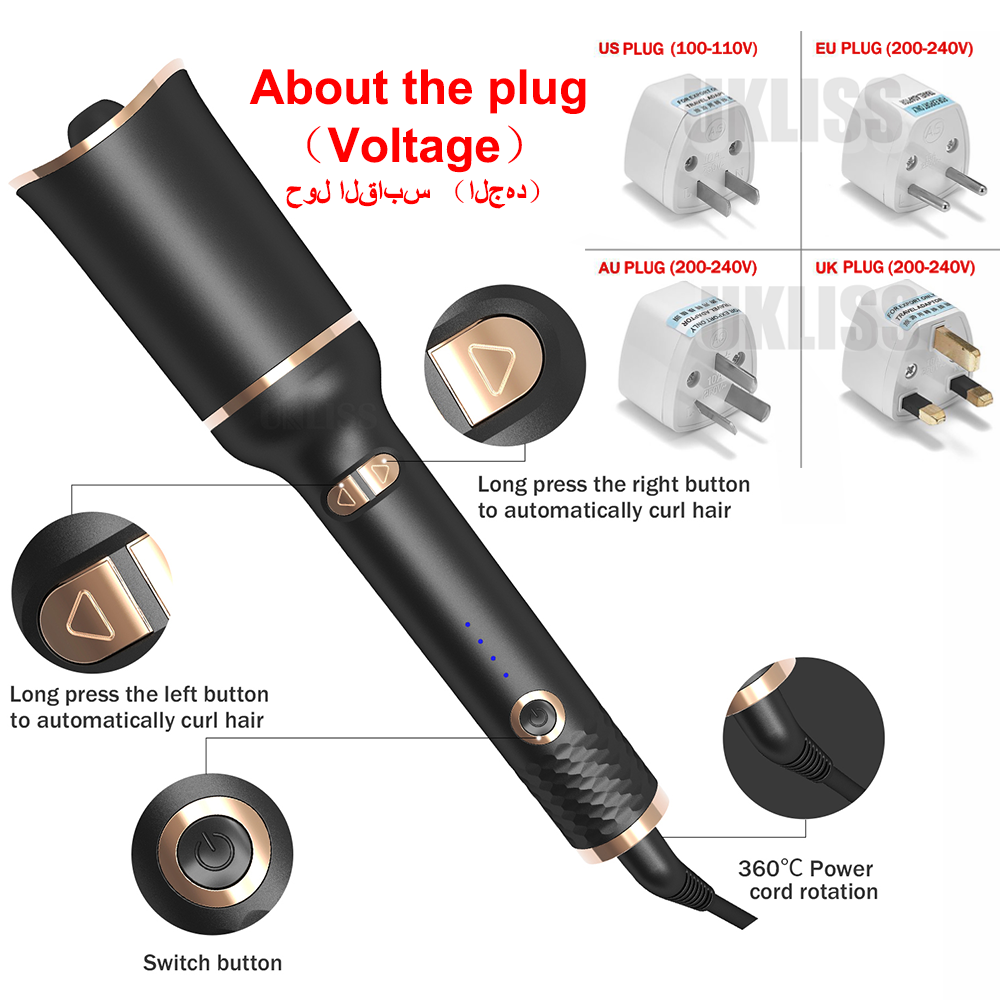 Wave styling, automatic rotating curling wand, automatic curling iron, air curling flat iron, magic wand