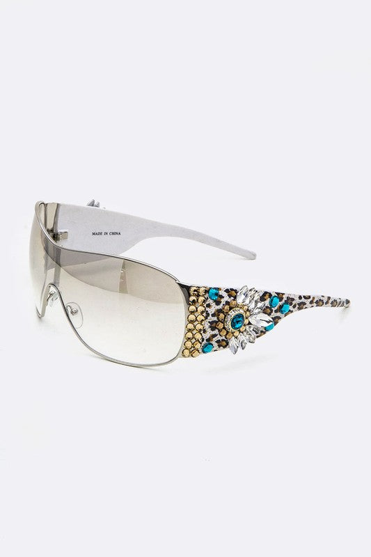 Austrian Crystal Ornate Shield Sunglasses