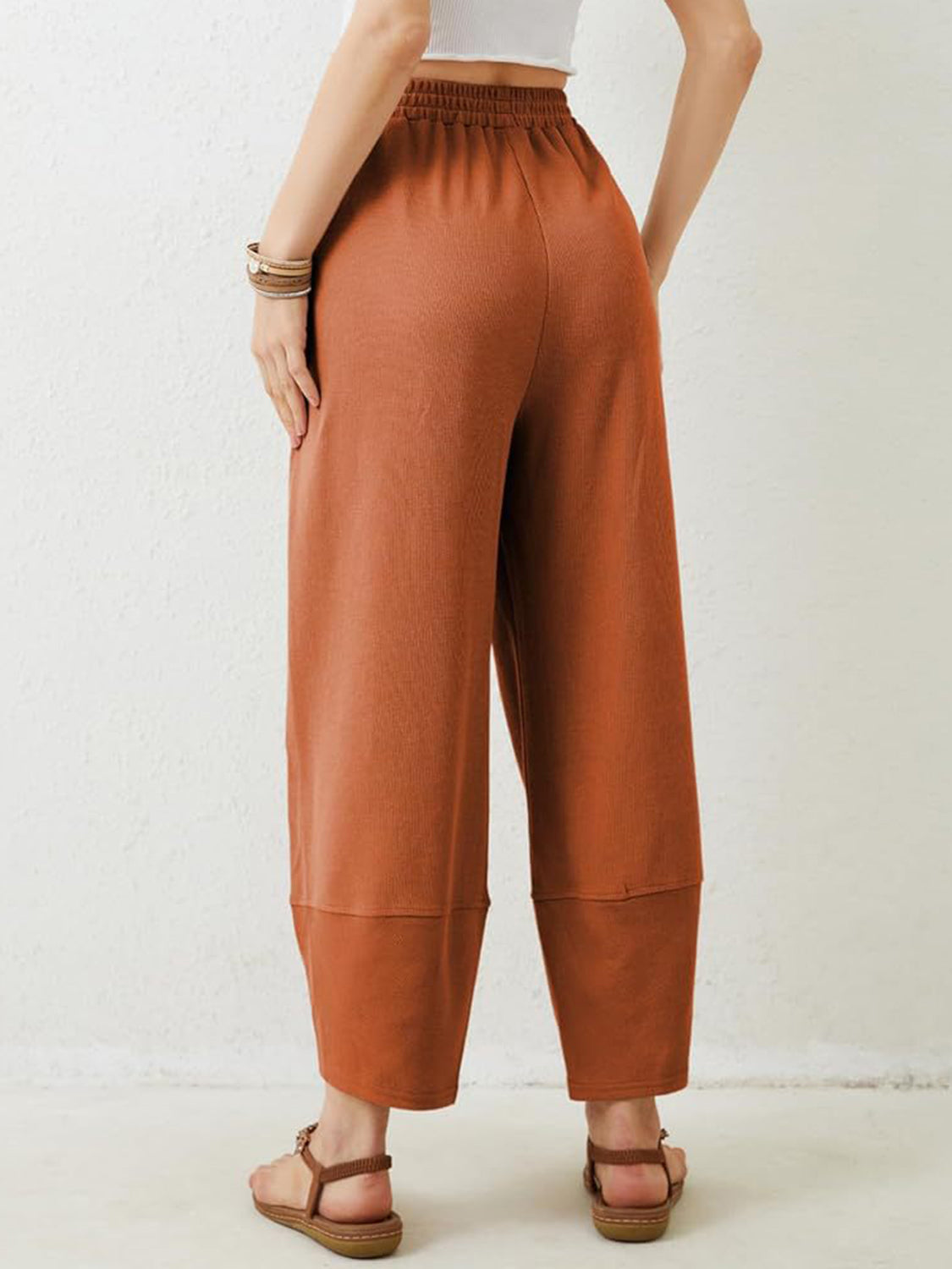 Lovelet Elastic Waist Wide Leg Pants