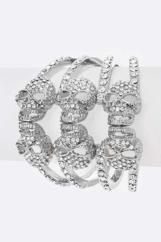 Crystal Skull Hinge Bangle