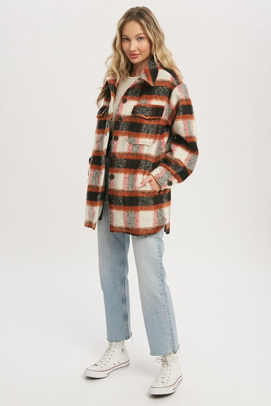 BRUSHED FLANNEL COAT