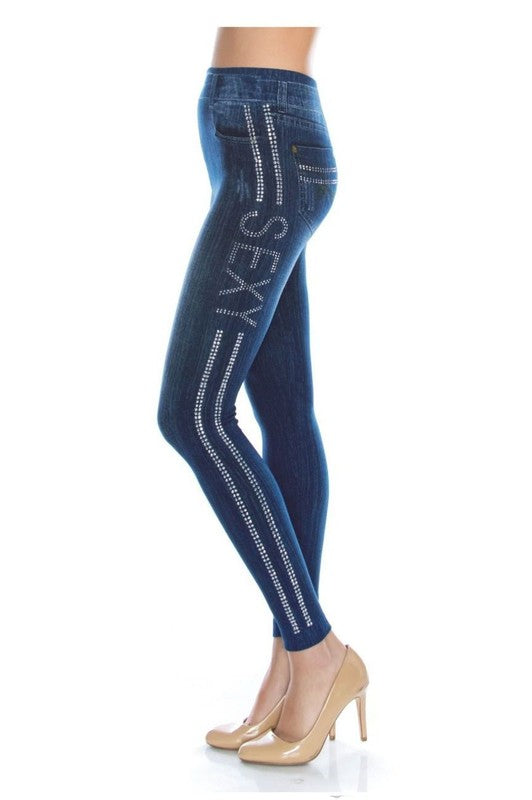 SEXY Bling Chip Stone Premium Jeggings Leggings