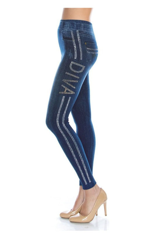 DIVA Bling Chip Stone Jeggings Leggings