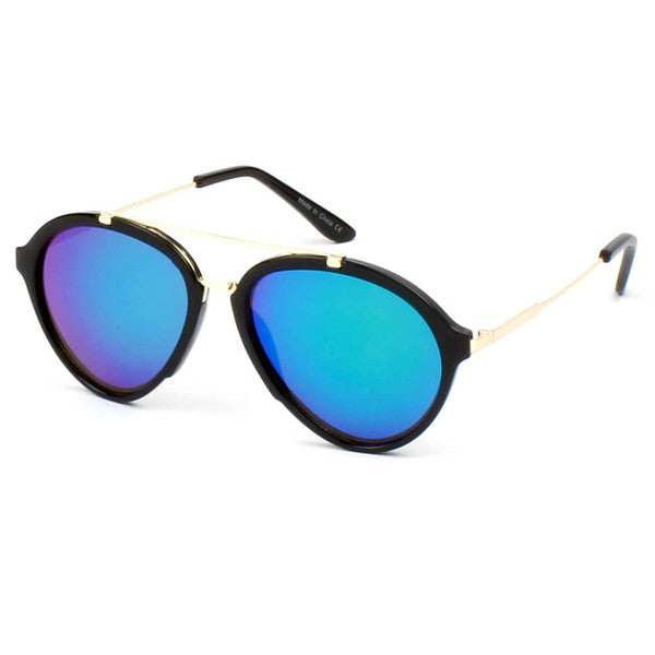 Retro Round Brow-Bar Fashion Sunglasses