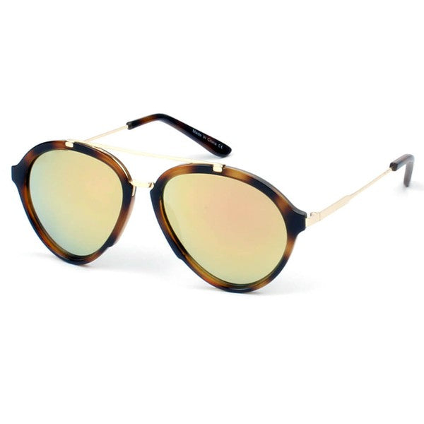 Retro Round Brow-Bar Fashion Sunglasses