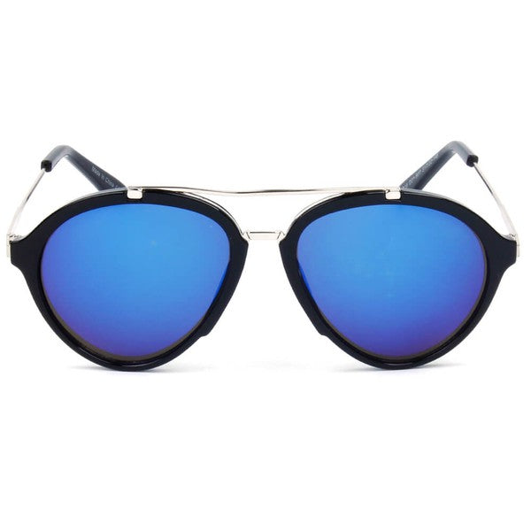 Retro Round Brow-Bar Fashion Sunglasses