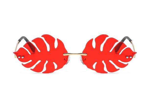 Rimless Leaf Shape Party Sunglasses