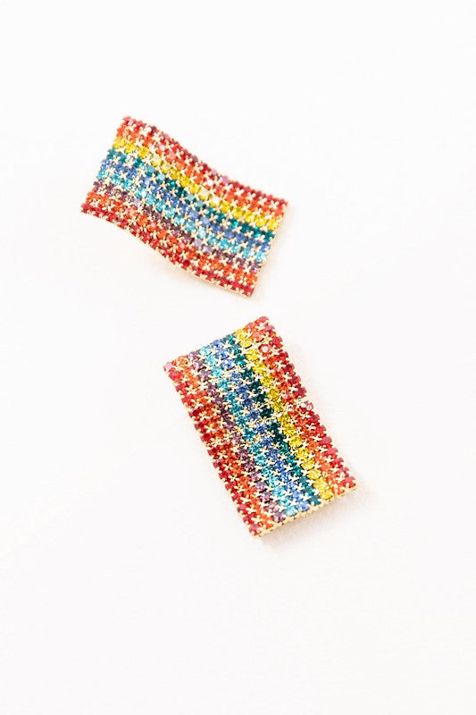 Wavy Rainbow Bar Earrings