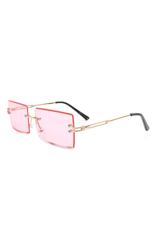 Rimless Retro Rectangle Fashion Sunglasses