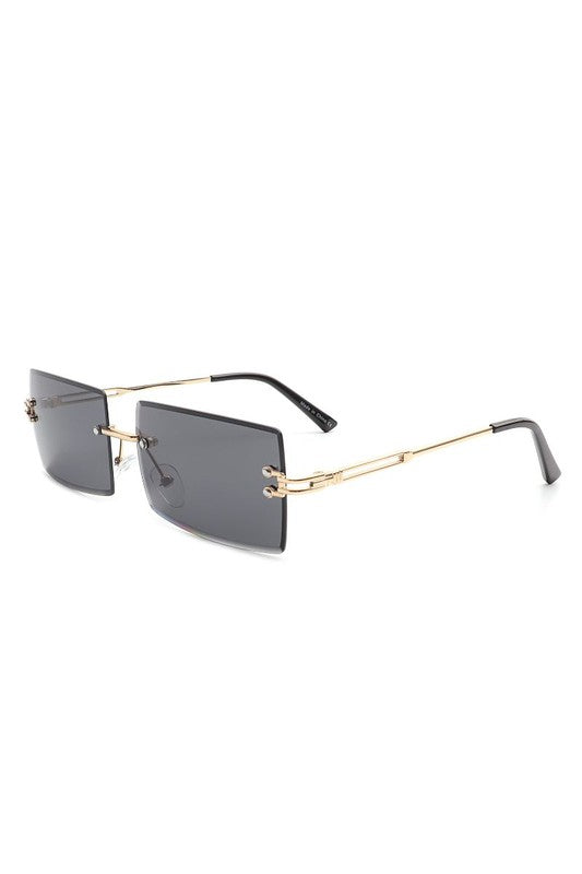 Rimless Retro Rectangle Fashion Sunglasses