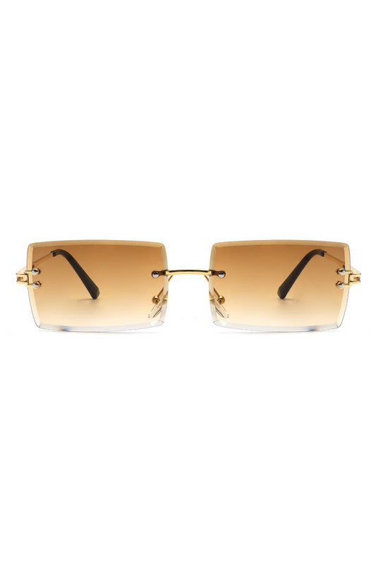 Rimless Retro Rectangle Fashion Sunglasses