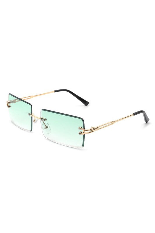 Rimless Retro Rectangle Fashion Sunglasses