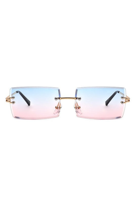 Rimless Retro Rectangle Fashion Sunglasses