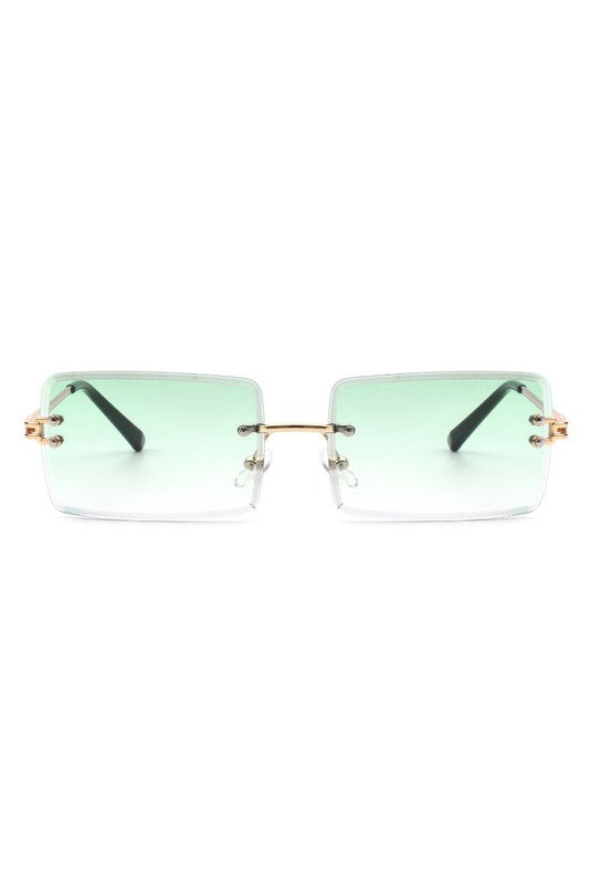 Rimless Retro Rectangle Fashion Sunglasses