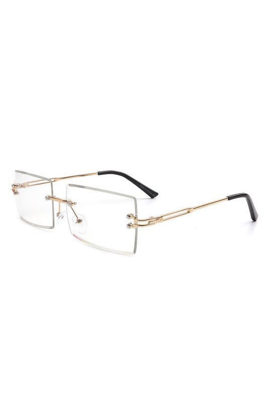 Rimless Retro Rectangle Fashion Sunglasses