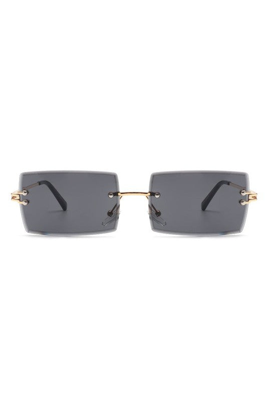 Rimless Retro Rectangle Fashion Sunglasses