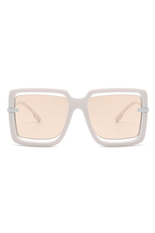 Oversize Square Large Cut-Out Fashion Sunglasses