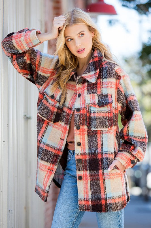 BRUSHED FLANNEL COAT