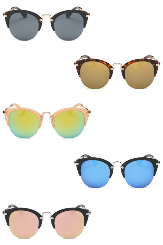 Women Round Cat Eye Fashion Sunglasses