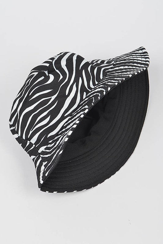 Zebra Print Reversible Bucket Hat