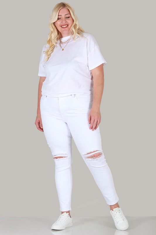 PLUS SIZE SKINNY WITH DESTROY