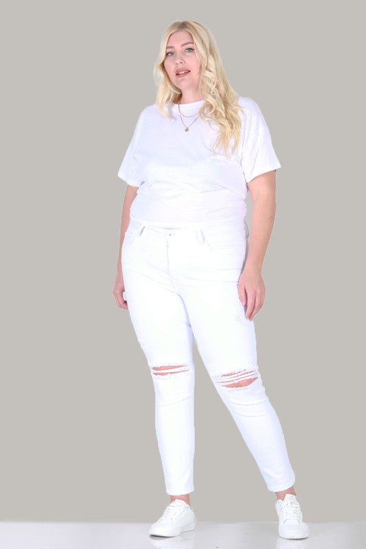 PLUS SIZE SKINNY WITH DESTROY