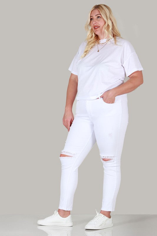 PLUS SIZE SKINNY WITH DESTROY