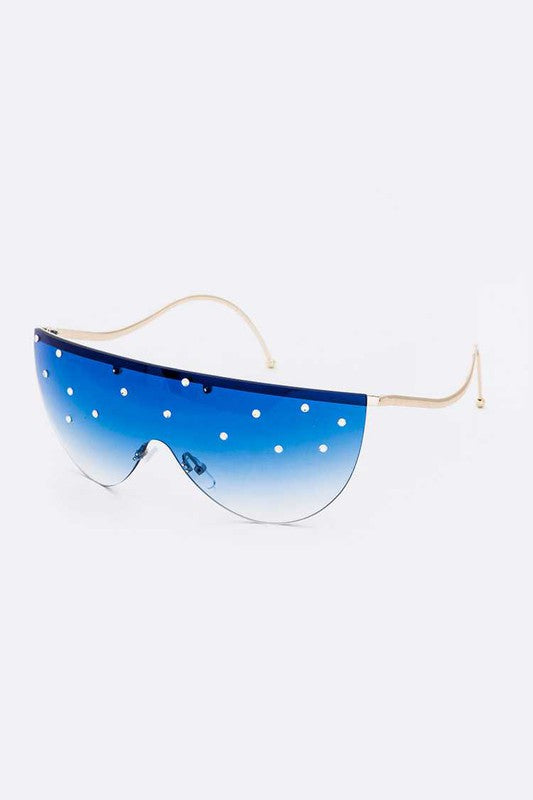 Crystal Pave Iconic Oversize Sunglassses