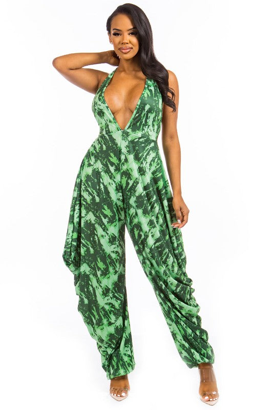 SEXY TIE DRY JUMPSUIT