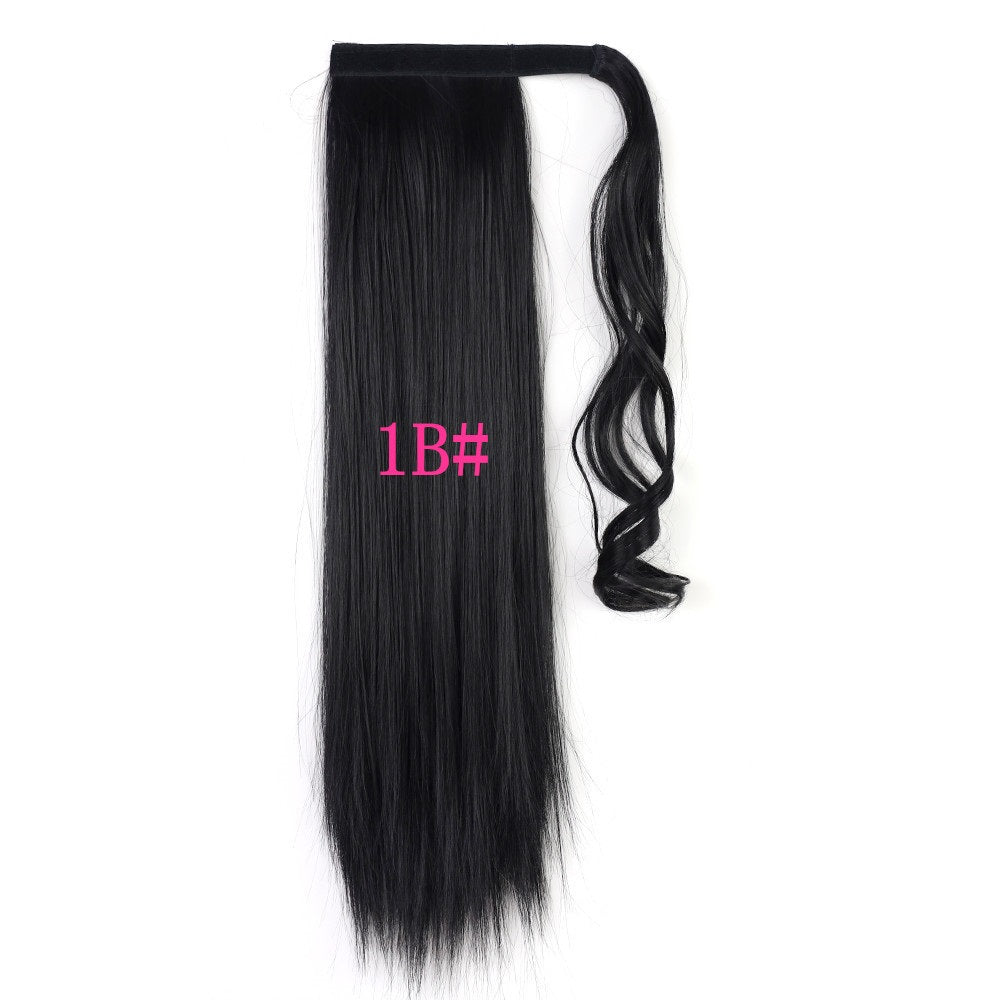 Long Ponytail, Heat-resistant, long, straight, wrap-around clip-in ponytail made of synthetic hair