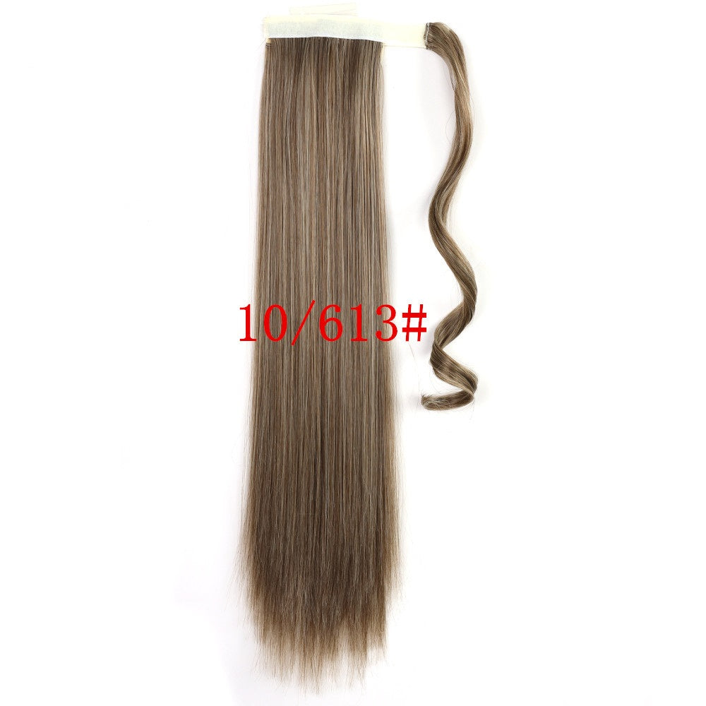 Long Ponytail, Heat-resistant, long, straight, wrap-around clip-in ponytail made of synthetic hair