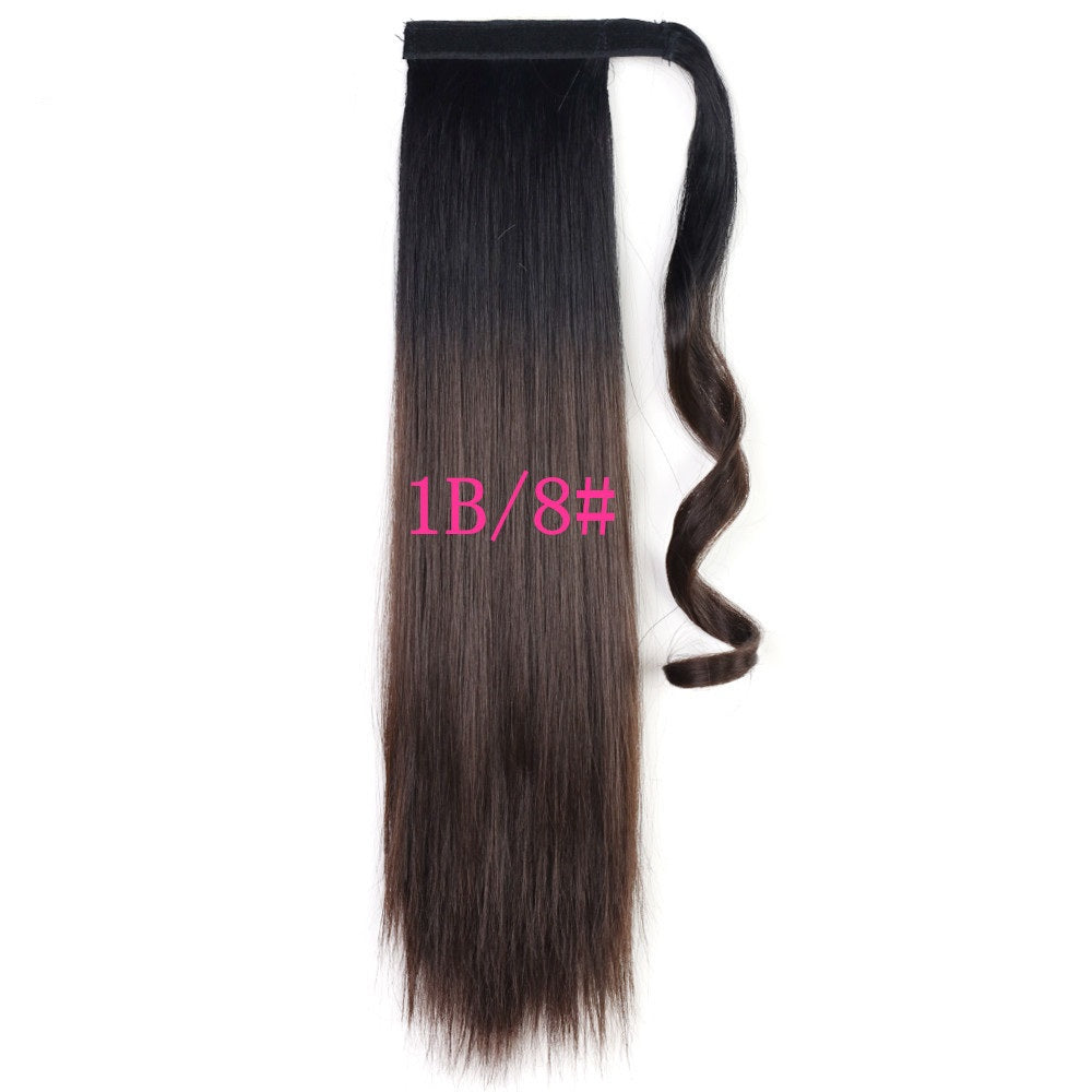 Long Ponytail, Heat-resistant, long, straight, wrap-around clip-in ponytail made of synthetic hair