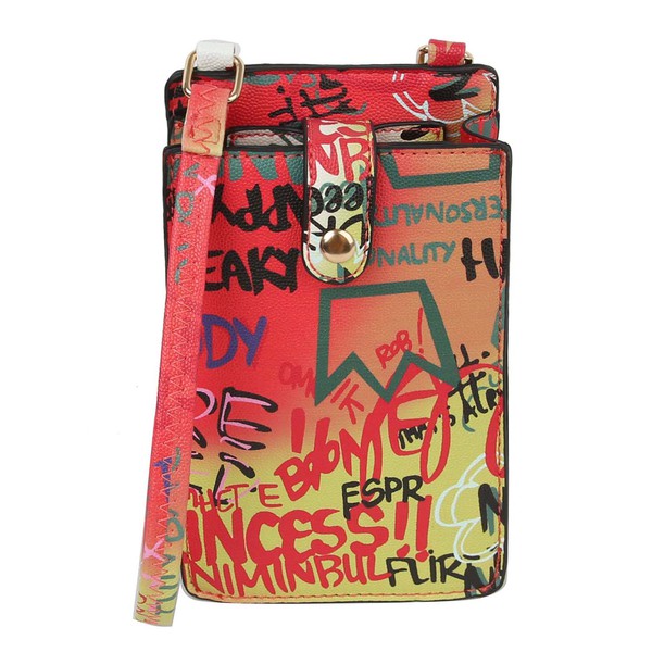 Multi Graffiti Crossbody Bag Cell Phone Purse