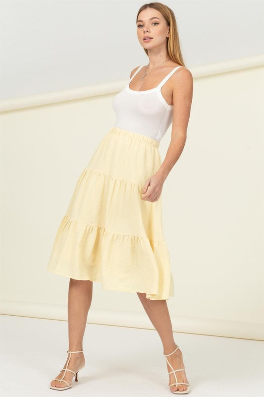 CALL IT A DAY TIERED MIDI SKIRT