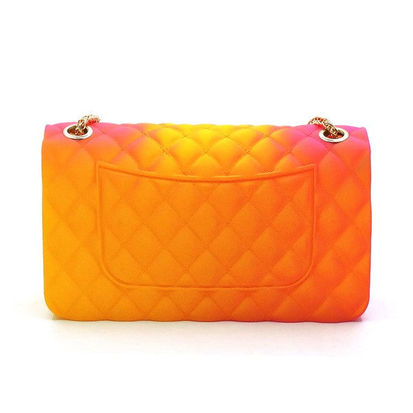 Quilt Embossed Multi Color Jelly Shoulder Bag