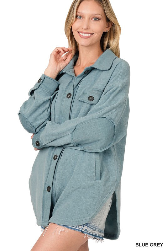 OVERSIZED BASIC FLEECE SHACKET