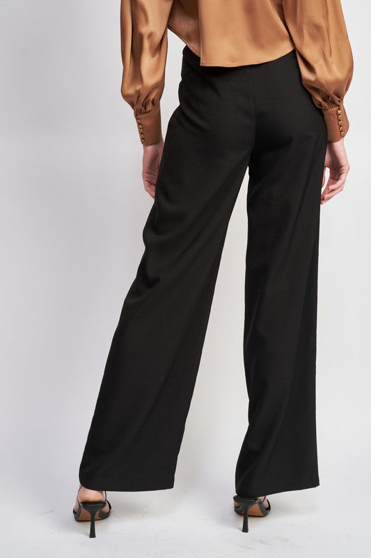 HIGH ASYMMETRICAL WAIST PLEATED PANTS