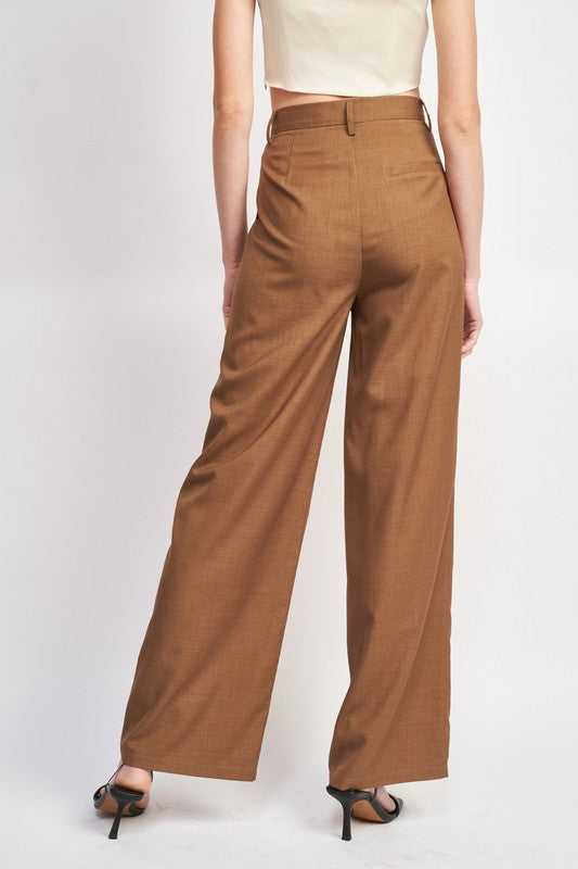 HIGH ASYMMETRICAL WAIST PLEATED PANTS