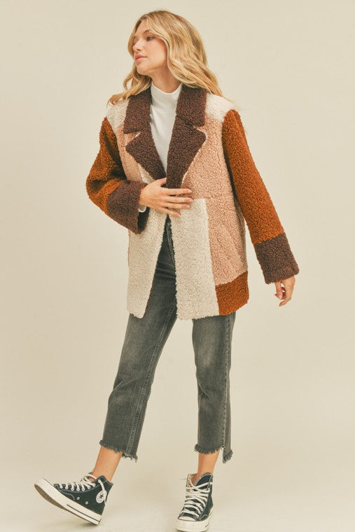 Colorblocked Sherpa Jacket