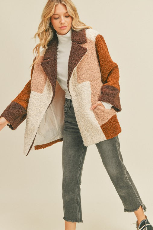 Colorblocked Sherpa Jacket