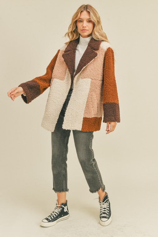 Colorblocked Sherpa Jacket