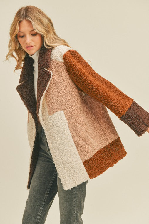 Colorblocked Sherpa Jacket