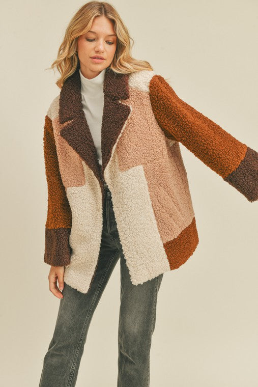 Colorblocked Sherpa Jacket