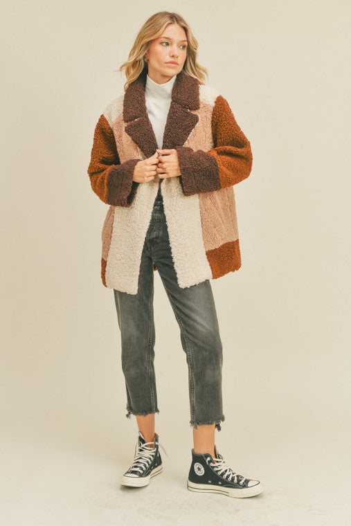 Colorblocked Sherpa Jacket