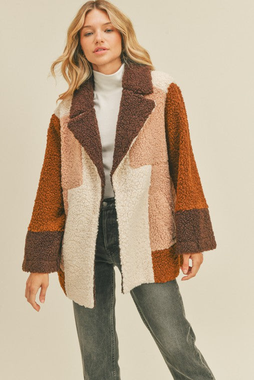 Colorblocked Sherpa Jacket