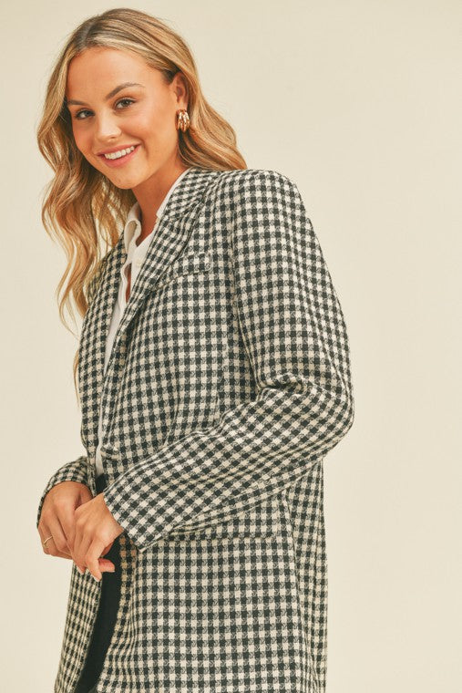 Oversized Gingham Blazer