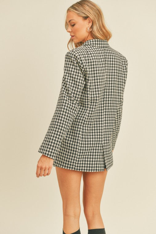 Oversized Gingham Blazer