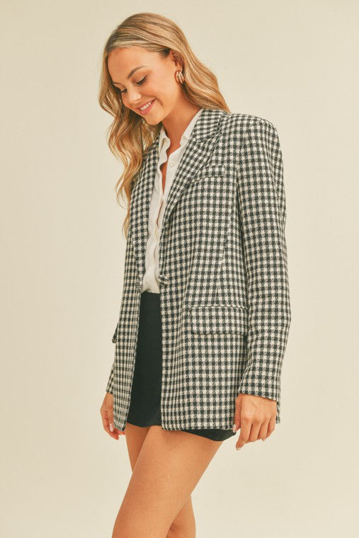 Oversized Gingham Blazer