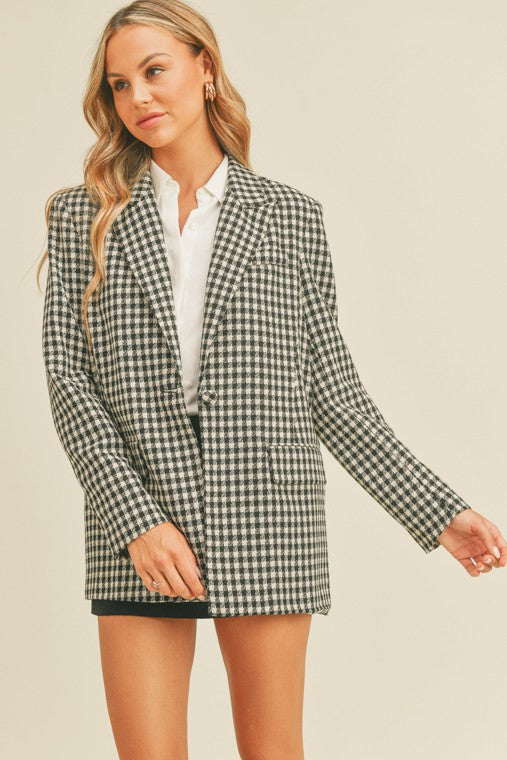 Oversized Gingham Blazer