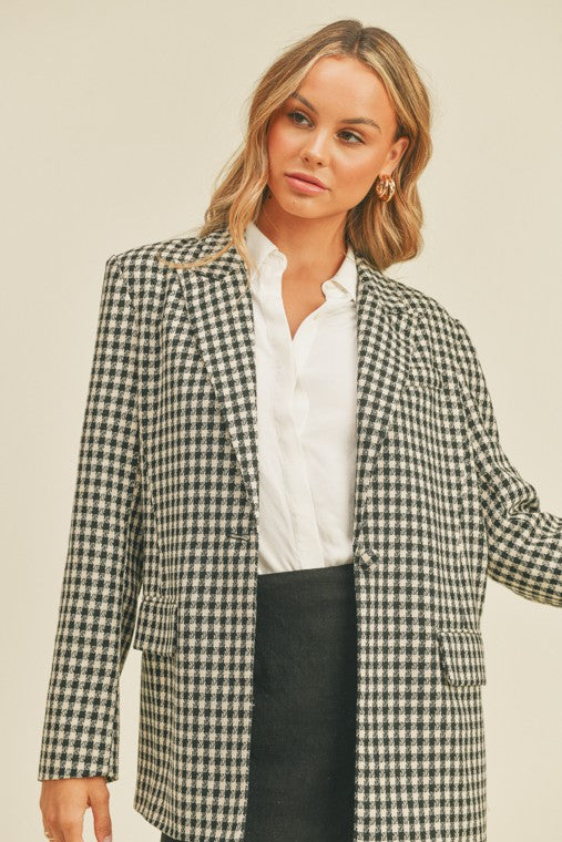 Oversized Gingham Blazer